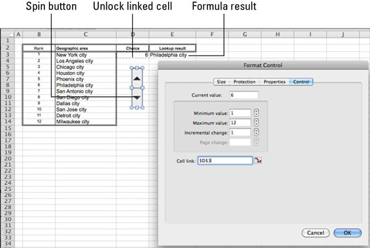 get spinner in excel for mac